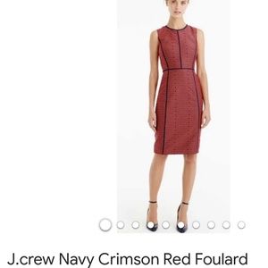 J Crew crimson red/navy sheath dress